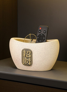 入户玄关放钥匙收纳摆件新中式客厅桌面轻奢元宝家居装饰品进门口