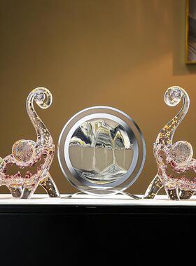 吉祥对象圆满流沙画摆件金箔轻奢