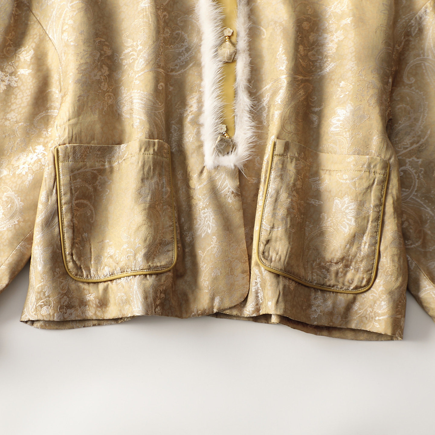 247801新款超值女装真水貂毛人丝国风提花夹棉棉衣冬长袖外套,淘宝优惠券,粉丝福利购,淘宝优惠卷