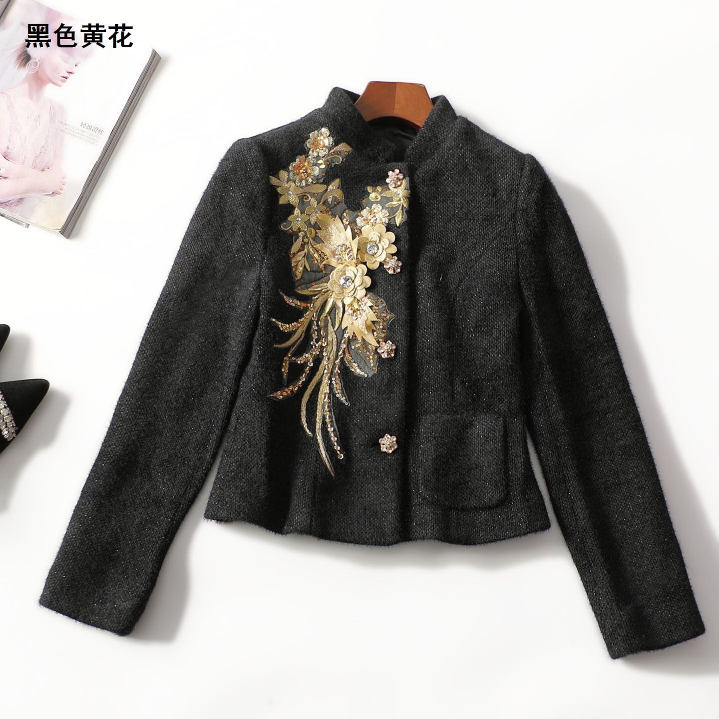 413476 冬外套 深圳女短款长袖单排扣,淘宝优惠券,粉丝福利购,淘宝优惠卷