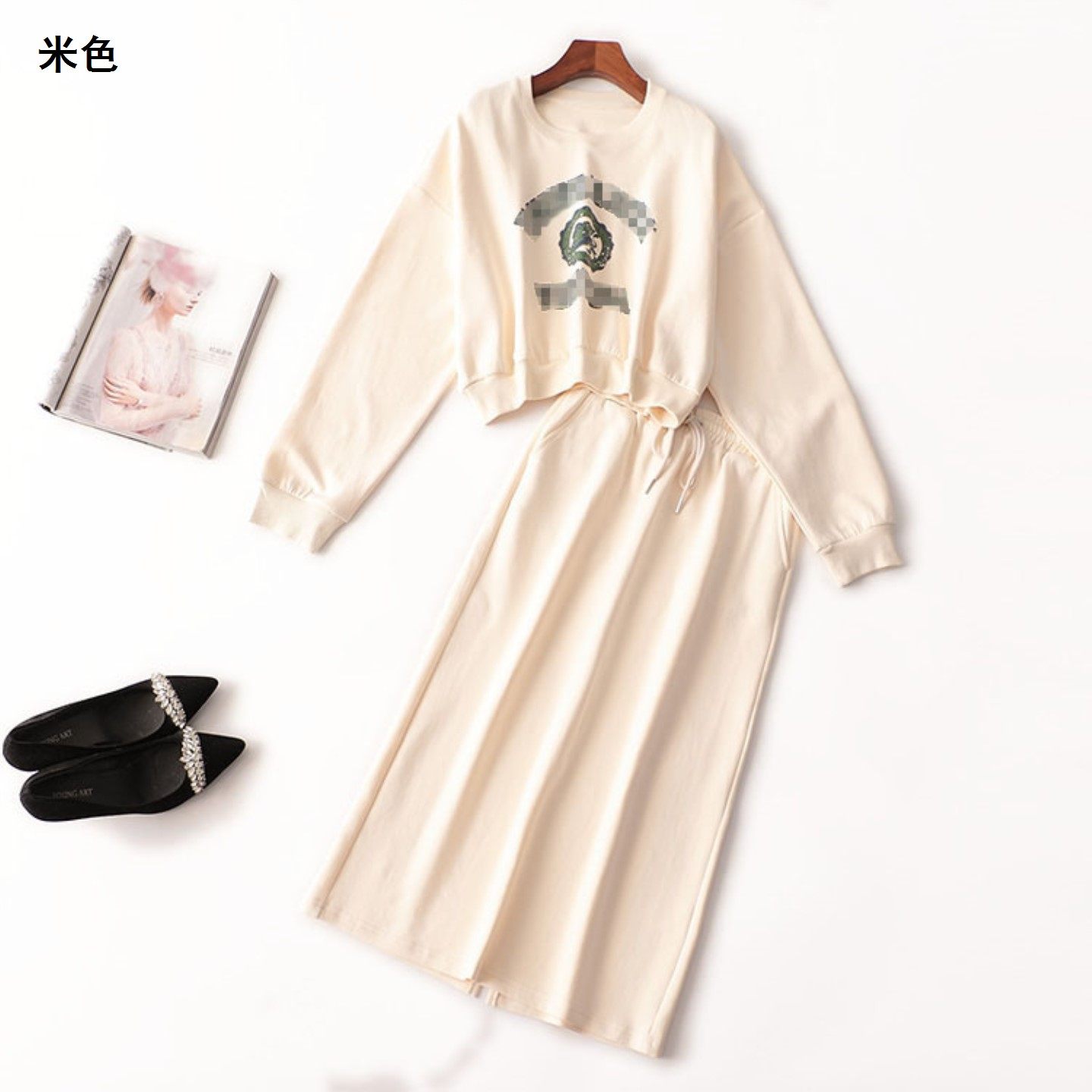 409947 秋棉卫衣半身裙套装 深圳女中长款长袖圆领,淘宝优惠券,粉丝福利购,淘宝优惠卷