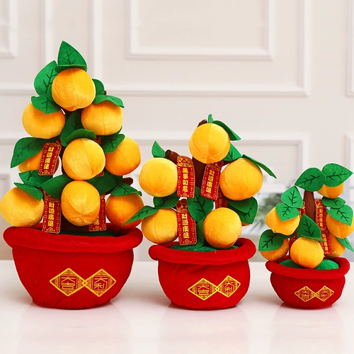 Новогодний весенний фестиваль декоративный орнамент настольный столик, бонсай, богатое дерево, яблони персикового дерева, схема новогодней сцены