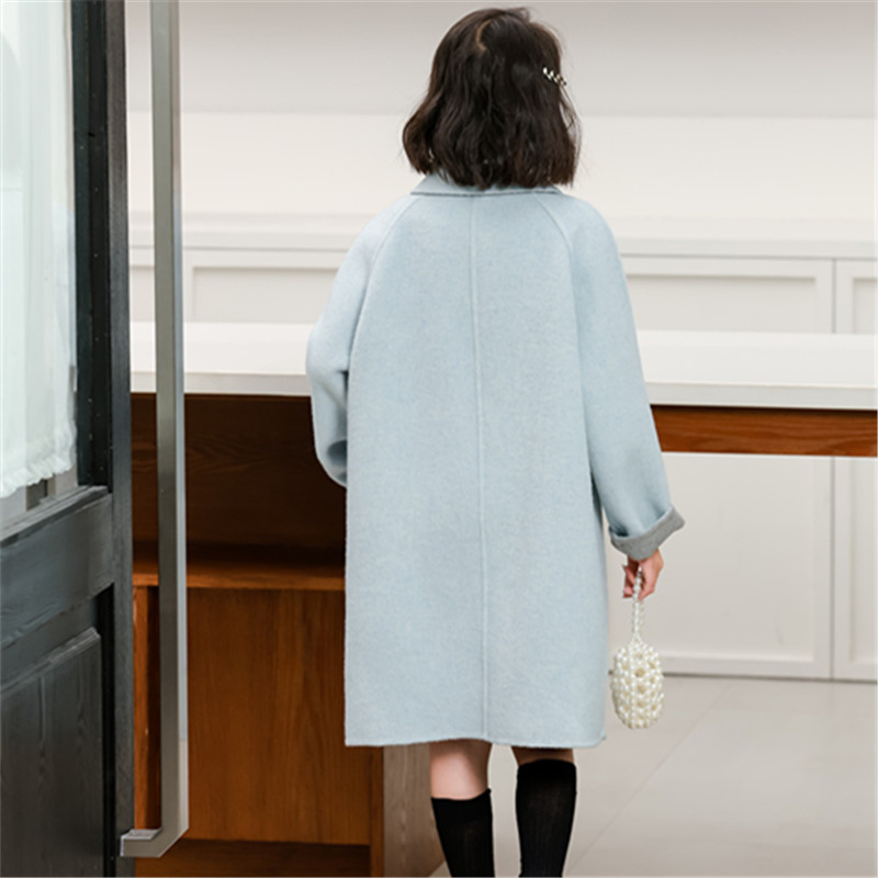 2025女童双面羊绒大衣新款儿童可爱蝴蝶结双面穿双面呢羊毛大衣 - 图3