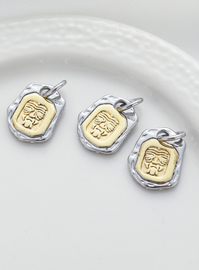 保色白金单面吊牌diy饰品