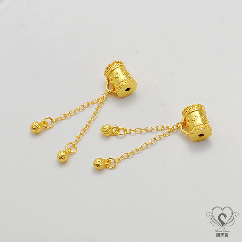 18K哑金包金保色锆石蝴蝶桶珠花苞耳环diy手工饰品耳坠流苏吊坠 - 图1