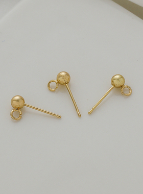 diy包金保色挂球3mm/4mm材料耳针