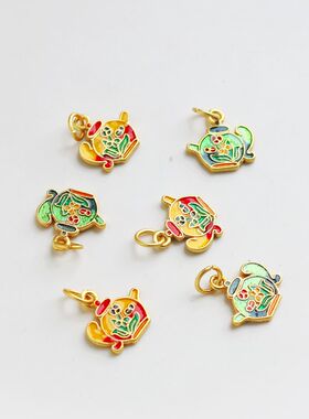 保色哑金滴油茶壶diy饰品