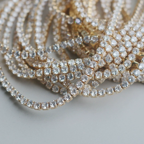 Цирконий, цепь, браслет, ожерелье, 14 карат, золотой цвет