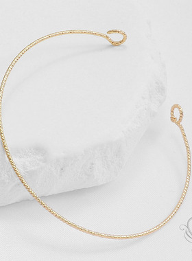 14k包金保色9字开口批花手镯圈1.5*60mm手工diy手环配件手链材料