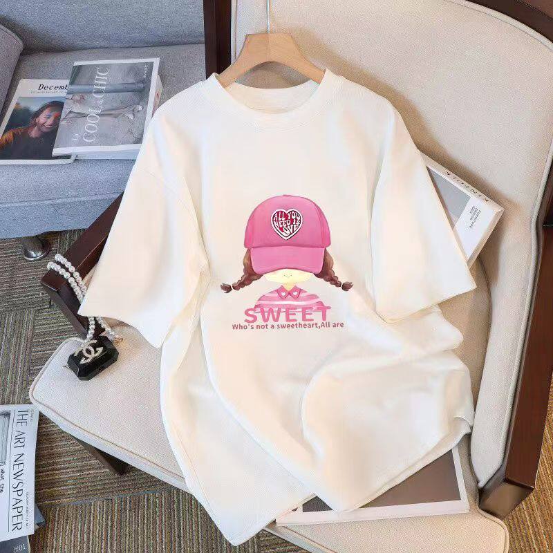 重磅夏季高档印花短袖美式运动情侣同款240g纯棉时尚百搭T恤