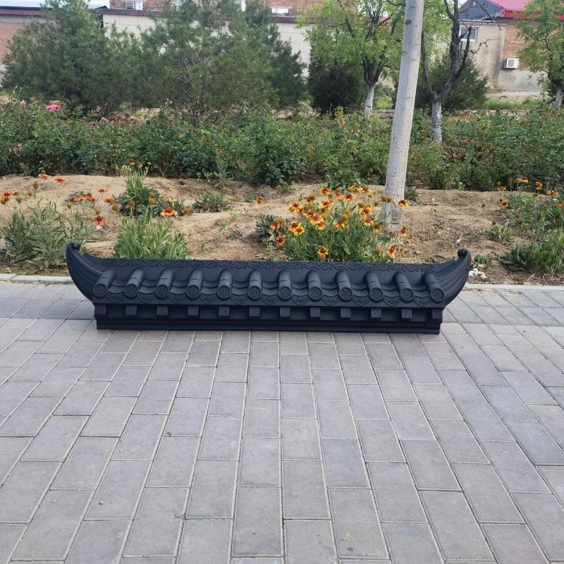 25cm小号免架子仿古瓦新中式一体塑料墙饰挂饰玄关壁饰立体屋檐瓦 - 图2