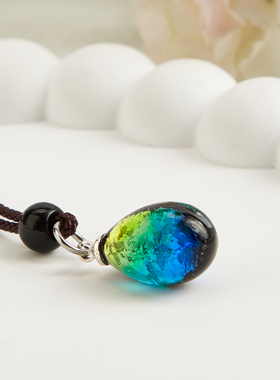 外贸新款手工琉璃萤火虫项链女