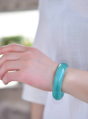 韩版猫眼石湖水绿手镯