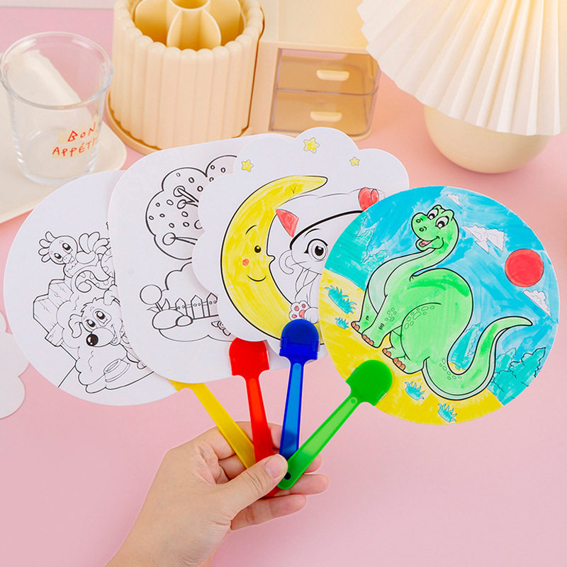 儿童涂鸦绘画扇创意DIY小礼品小学生奖励幼儿园礼物全班开学奖品