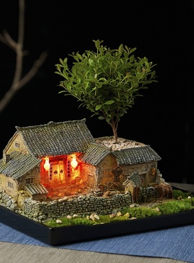 客厅怀旧老房子模型摆件