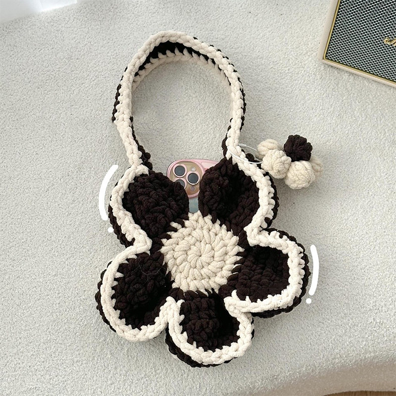 冰条粗毛线钩针大花朵包编织diy材料包手工自制大容量手提单肩包,淘宝优惠券,粉丝福利购,淘宝优惠卷