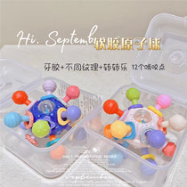 Baby soft rubber hand grip ball hand rattle 0-1 year old baby gripping training Toy tooth gum can bite for 3-6 months puzzle