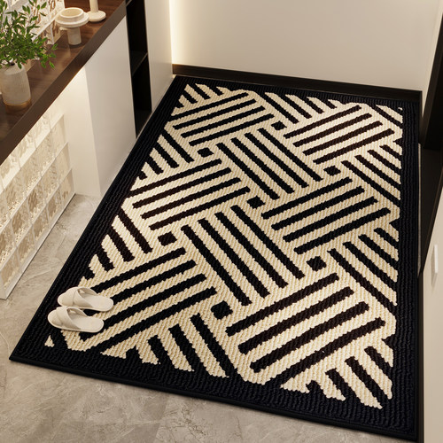 美式地垫入户门垫进门地毯高级感家用仿羊毛玄关防滑垫大门口脚垫 - 图0