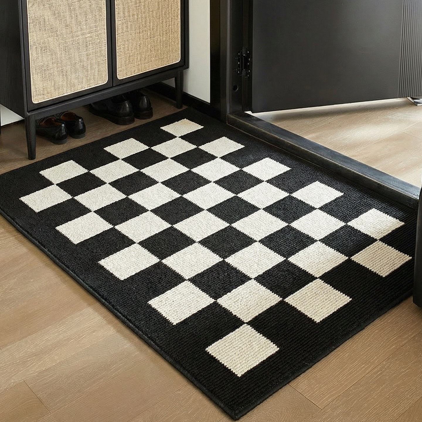 棋盘格入户门地垫进门垫高级感家用脚垫玄关防滑垫子大门门口地毯,淘宝优惠券,粉丝福利购,淘宝优惠卷
