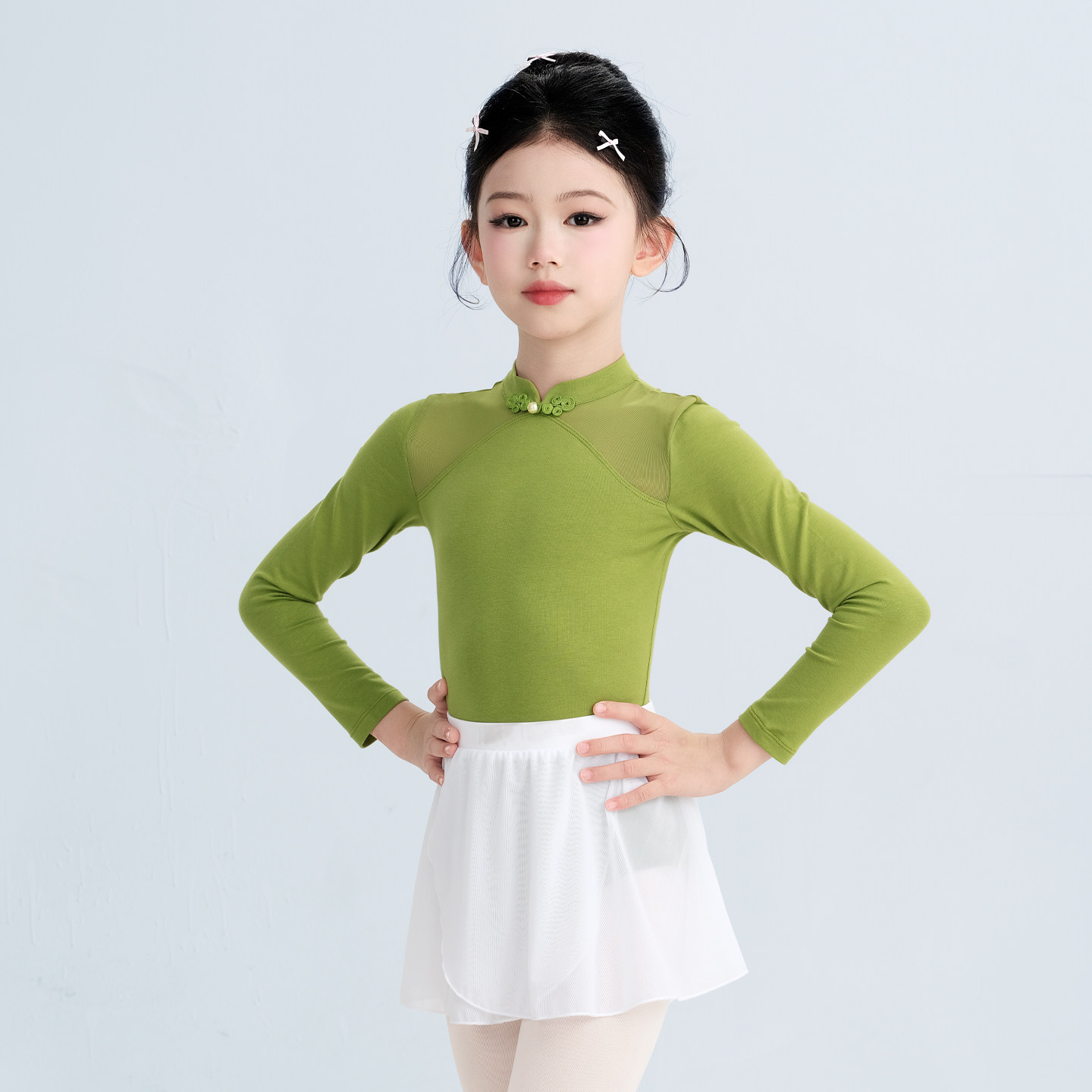 儿童舞蹈服女长袖形体服芭蕾舞服女童跳舞服装小立领中国舞练功服,淘宝优惠券,粉丝福利购,淘宝优惠卷