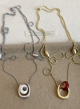 小众独特滴油吊坠抽拉长款项链女ins风气质时尚潮流颈链毛衣链