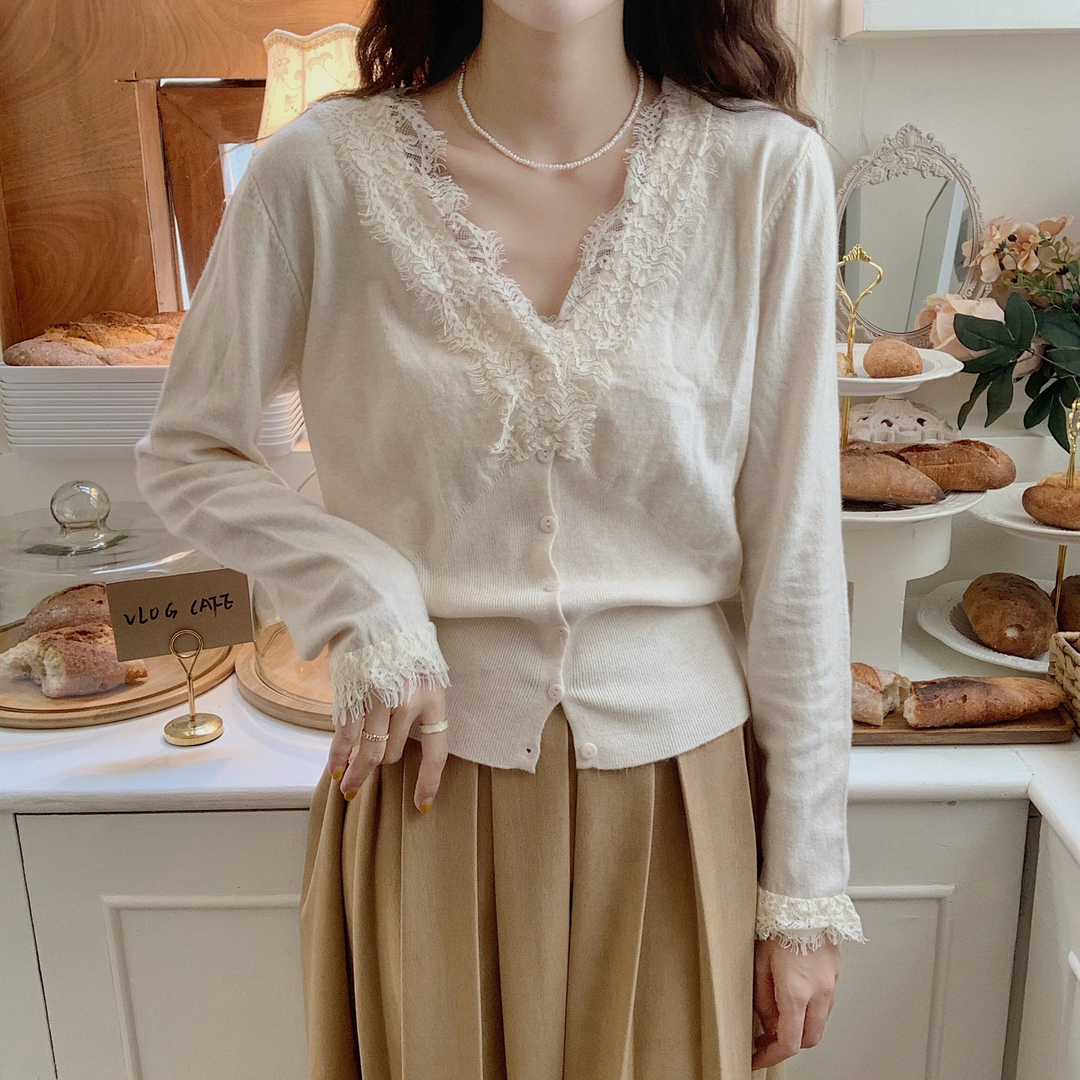 安迪绒 睫毛蕾丝 V领蕾丝针织打底衫毛衣女12010,淘宝优惠券,粉丝福利购,淘宝优惠卷