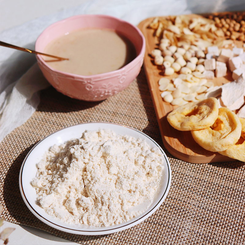 杏仁七白饮粉现磨杏仁百合莲子粉五白杏仁露冲饮代餐五谷食补养生-图0