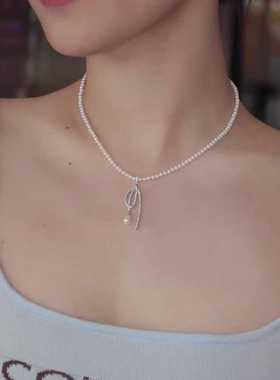 925纯银贝母珠短款项链