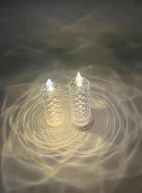 玫瑰花纹折射 led电子蜡烛灯生日婚庆蜡烛场地布置道具梦幻礼物