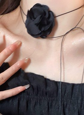 浪漫颈间~温柔布艺花朵项链女款气质甜美choker锁骨链女配饰颈链