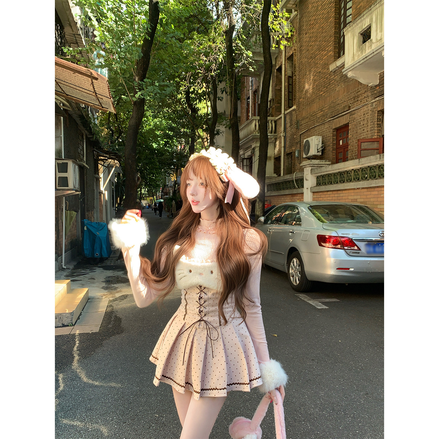 【瑞茜】奶糖K**T 冬季限定氛围时尚套装连衣裙斗篷 R7124-1V,淘宝优惠券,粉丝福利购,淘宝优惠卷