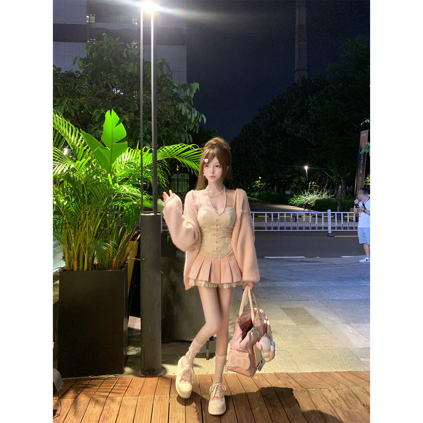 【瑞茜】软糖星球 秋季纯欲风显瘦吊带半裙毛衣外套R2387-1L,淘宝优惠券,粉丝福利购,淘宝优惠卷