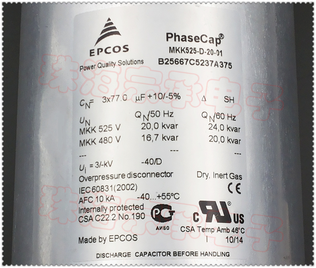 进口印度 B25667C5237A375 MKK525-D-20-01 EPCOS 3x77uF 电容器 - 图0