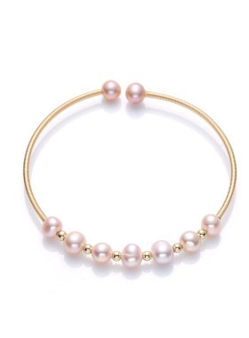 新款天然淡水珍珠14K注金手链