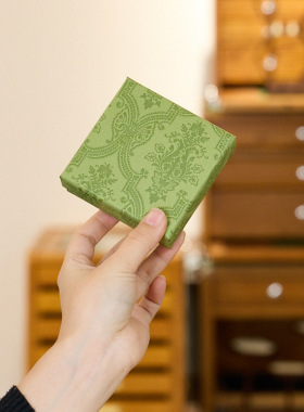 抹茶绿JEWELRY英文饰品礼盒通用正方形天地盖礼盒硬盒 礼品盒