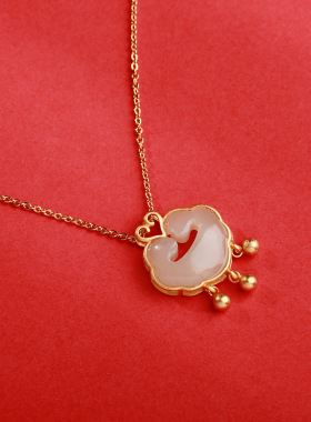 爆款s925银女神和田玉如意项链