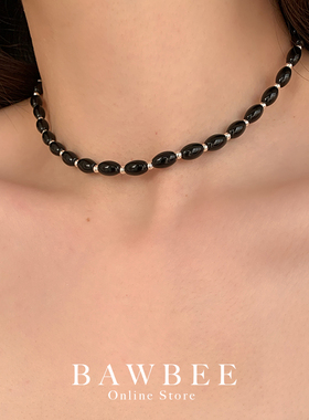 黑玛瑙珠珠链女新中式项链