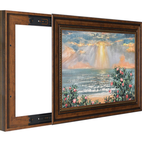 美式推拉电表箱装饰画餐厅门口遮挡配电柜画欧式风景液压掀开油画 - 图3