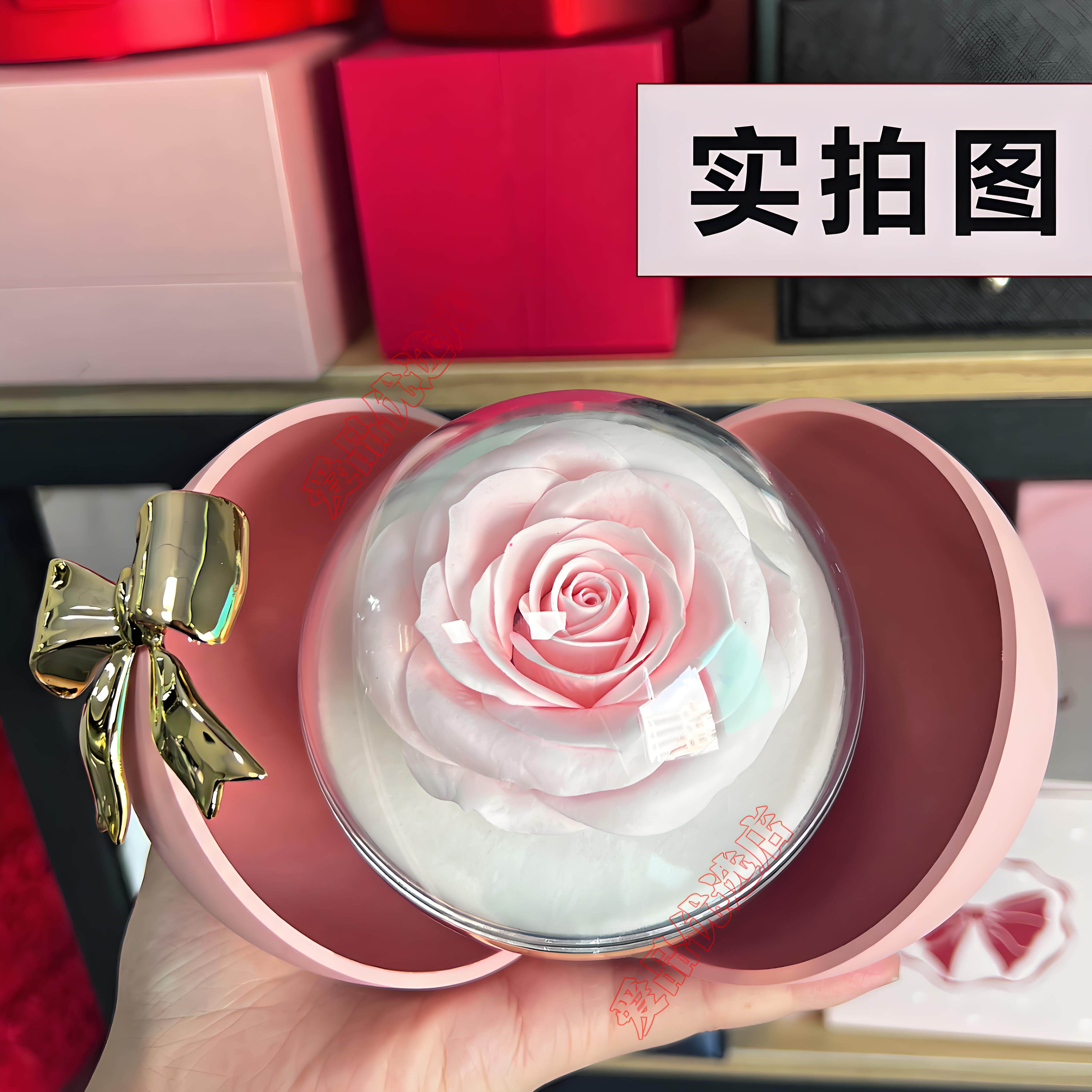 玫瑰花首饰礼盒精美项链盒高档戒指包装盒精致七夕情人节礼物盒子