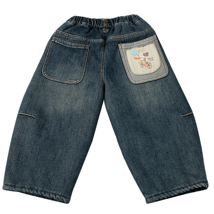 裤子女童加绒牛仔裤秋冬季2025新款儿童加厚冬装女宝宝卡通直筒裤,淘宝优惠券,粉丝福利购,淘宝优惠卷