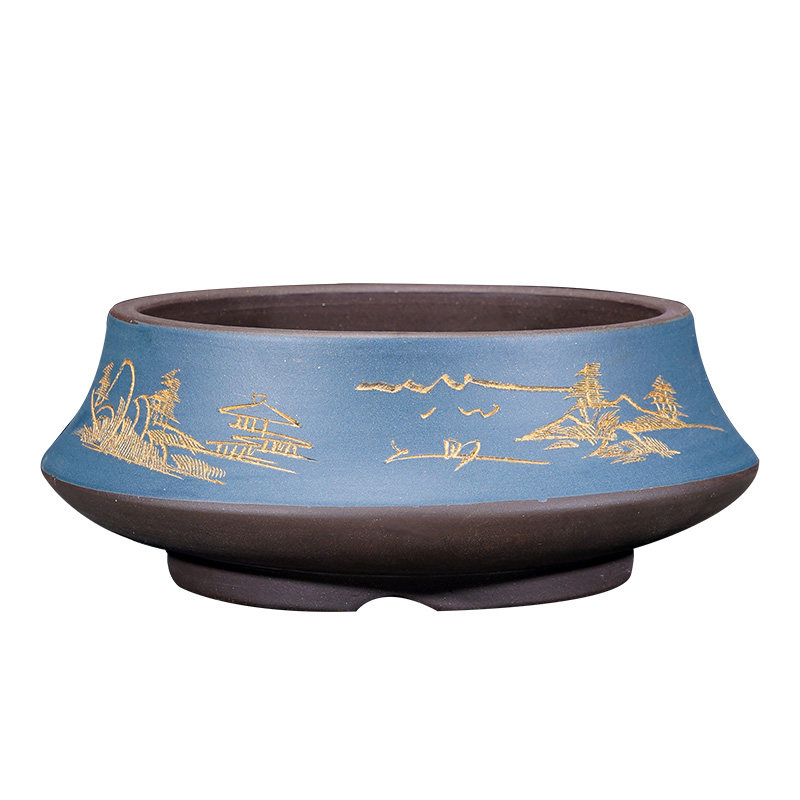 紫砂花盆陶瓷特大造型圆形花盆树桩老桩绿植花卉盆景盆种菜盆免邮,淘宝优惠券,粉丝福利购,淘宝优惠卷