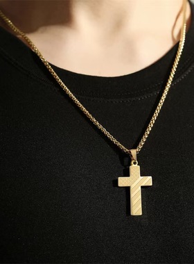 .IIIMIII.跨境热销十字架项链不锈钢项链旗帜吊坠钛钢饰品