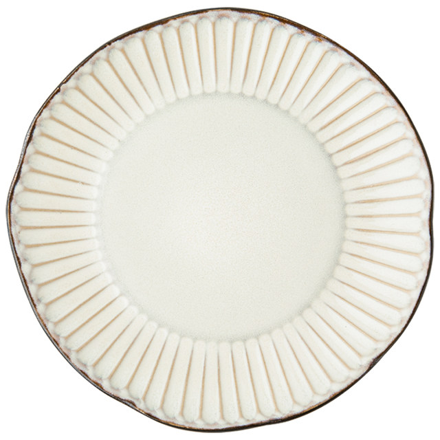 Alley End Retro irregular flat plate Good-looking Western food plate Steak plate Relief ceramic plate Household