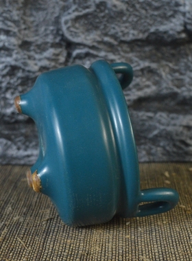 清乾隆孔雀绿釉香炉古董古玩