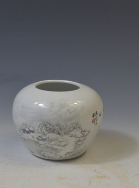 仿古瓷器 复古民国风格 粉彩青花水盂 笔洗 古董古玩老货旧货收藏