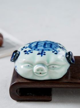 民国发财猪水滴摆件古董古玩