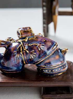 民国窑变釉水滴古董古玩