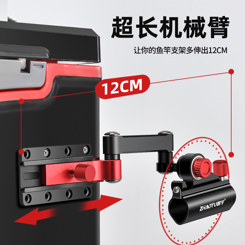 朝宇钓箱配件拐角大物竿炮台架鱼护架加长折叠饵盒架灯架双杆支架,淘宝优惠券,粉丝福利购,淘宝优惠卷