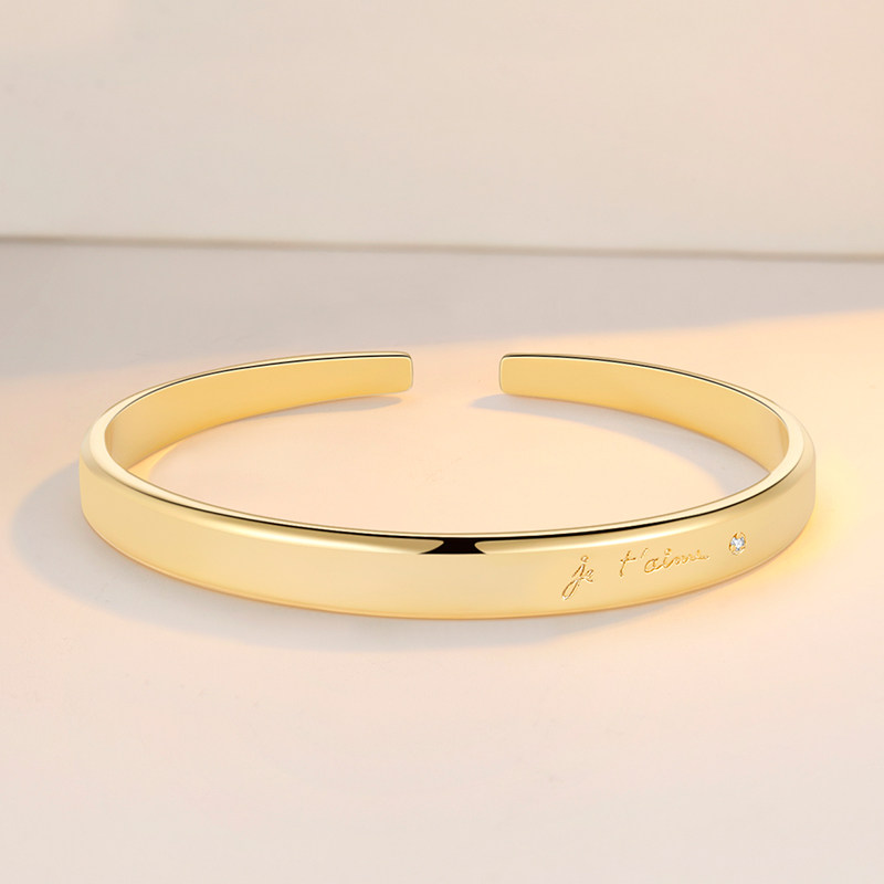 泰光银楼9999银手镯女款鎏镀金手镯 泰光银楼手镯