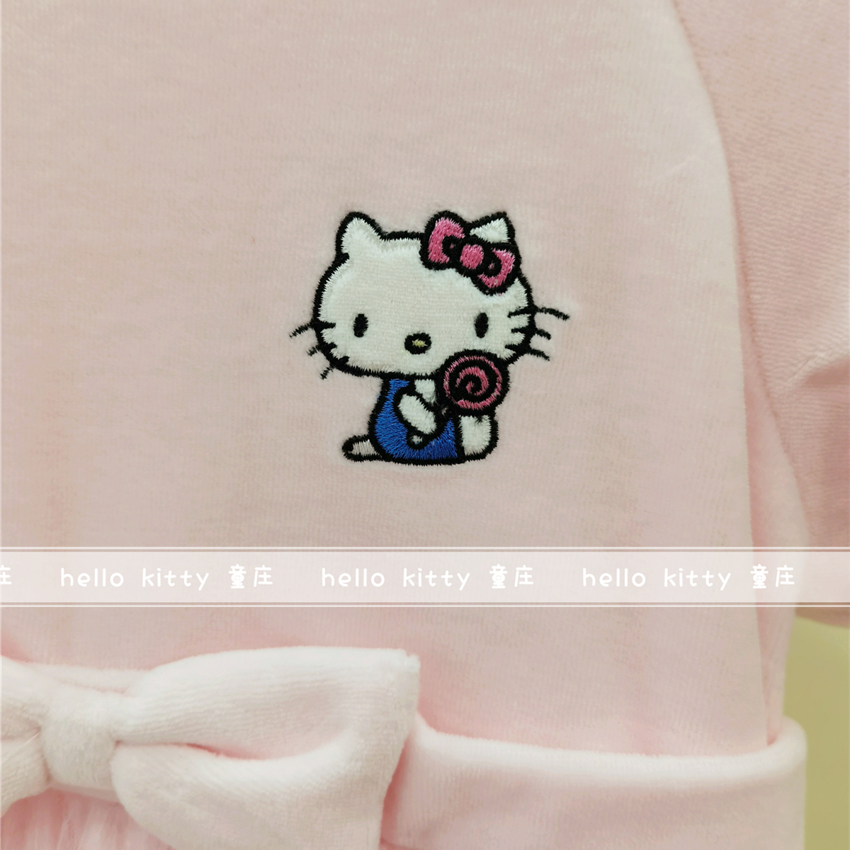 hello kitty女童装天鹅绒洋装网纱连衣裙秋冬公主裙子潮